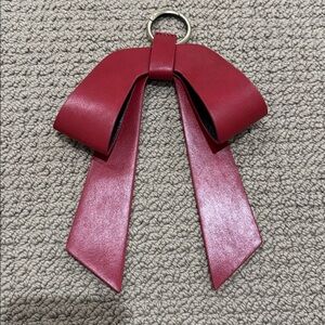 Leather bows/bag charm